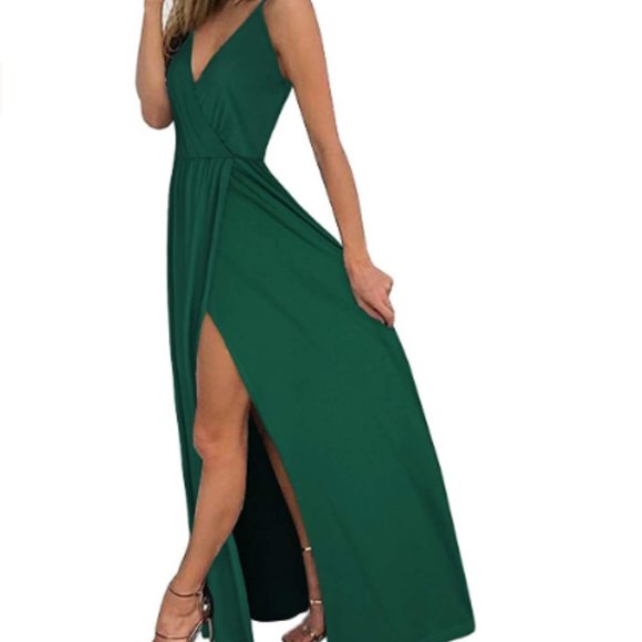 Women's Deep V-Neck Casual Maxi Dress for Party - Picture 2 of 6